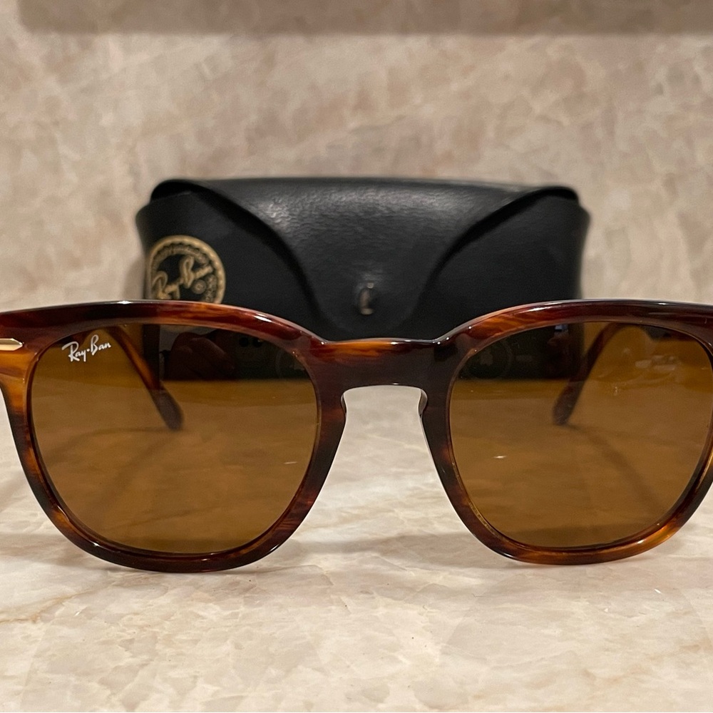 Ray-Ban Hawkeye RB2298 Sunglasses Polished Stripe Havana Frame Brown Lenses